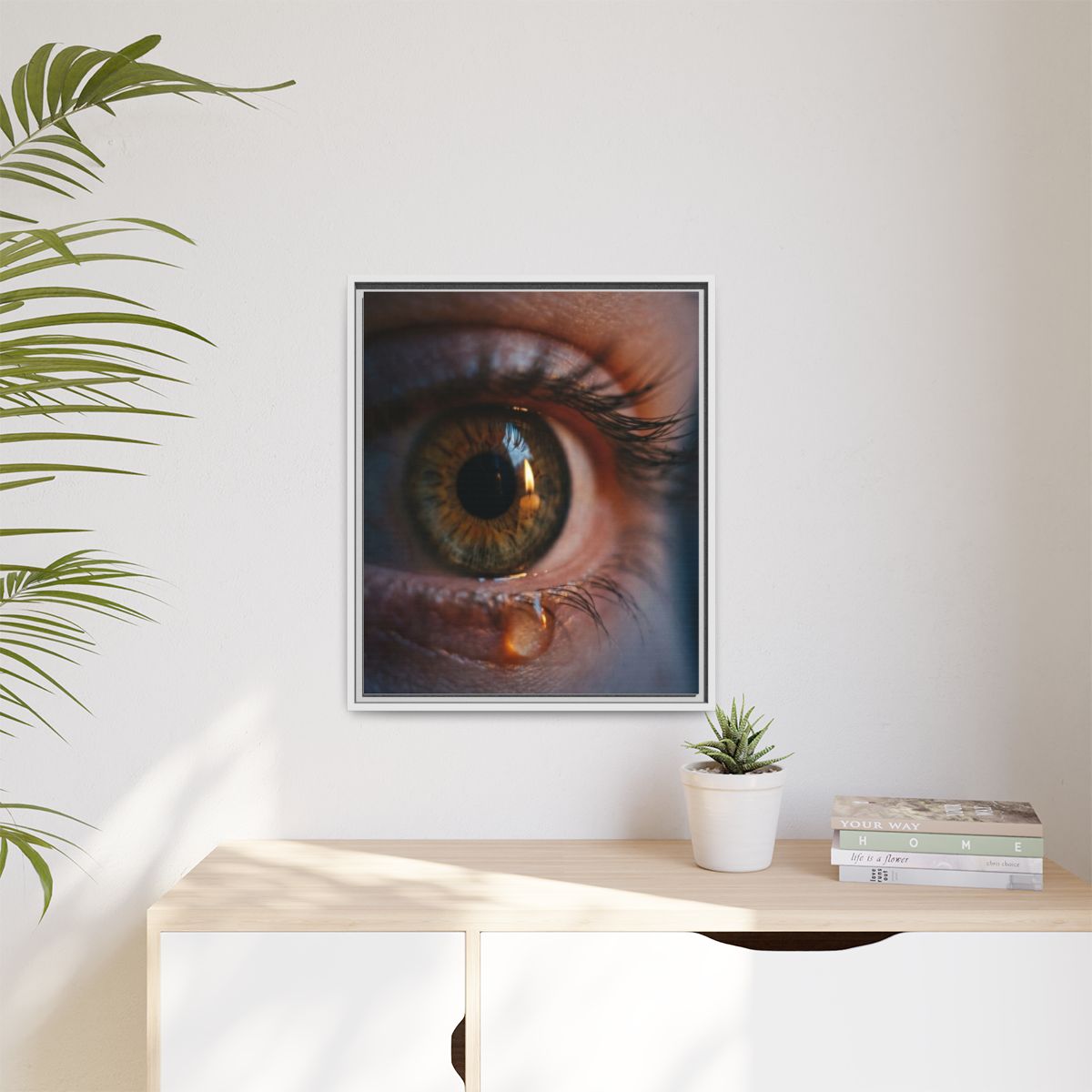 Matte Canvas, Framed - Amber Iris Reflection Fine Art Print...