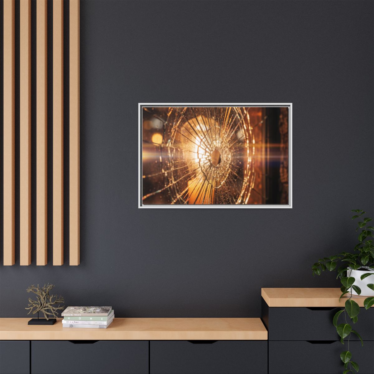Framed Matte Canvas - Shattered Glass