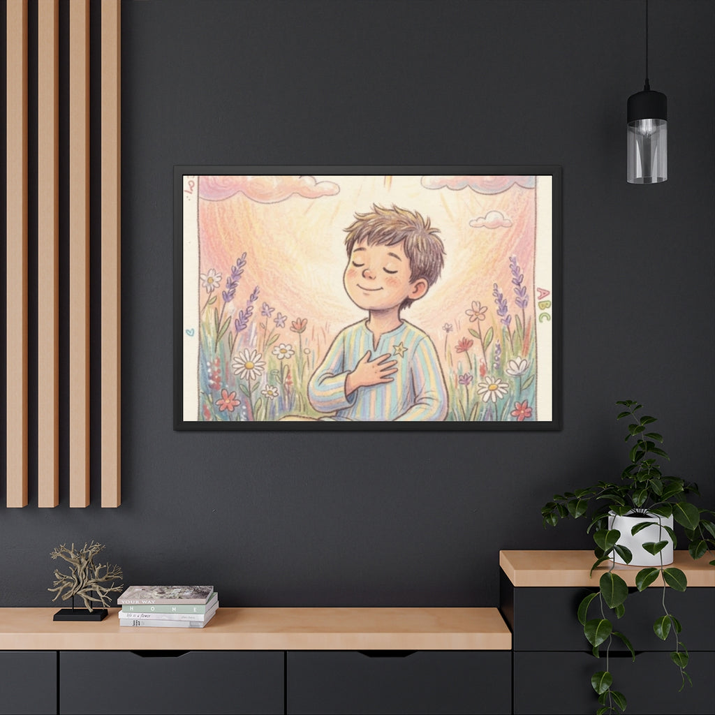 Framed Poster - Mindful Sunshine Meadow — Landscape (10×8......
