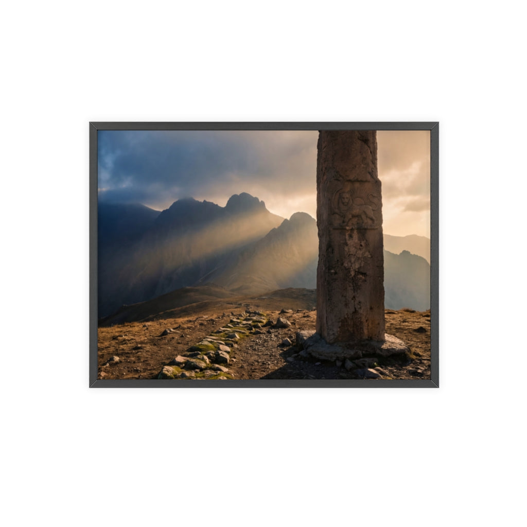 Holzrahmen-Poster - Majestätischer Gipfel