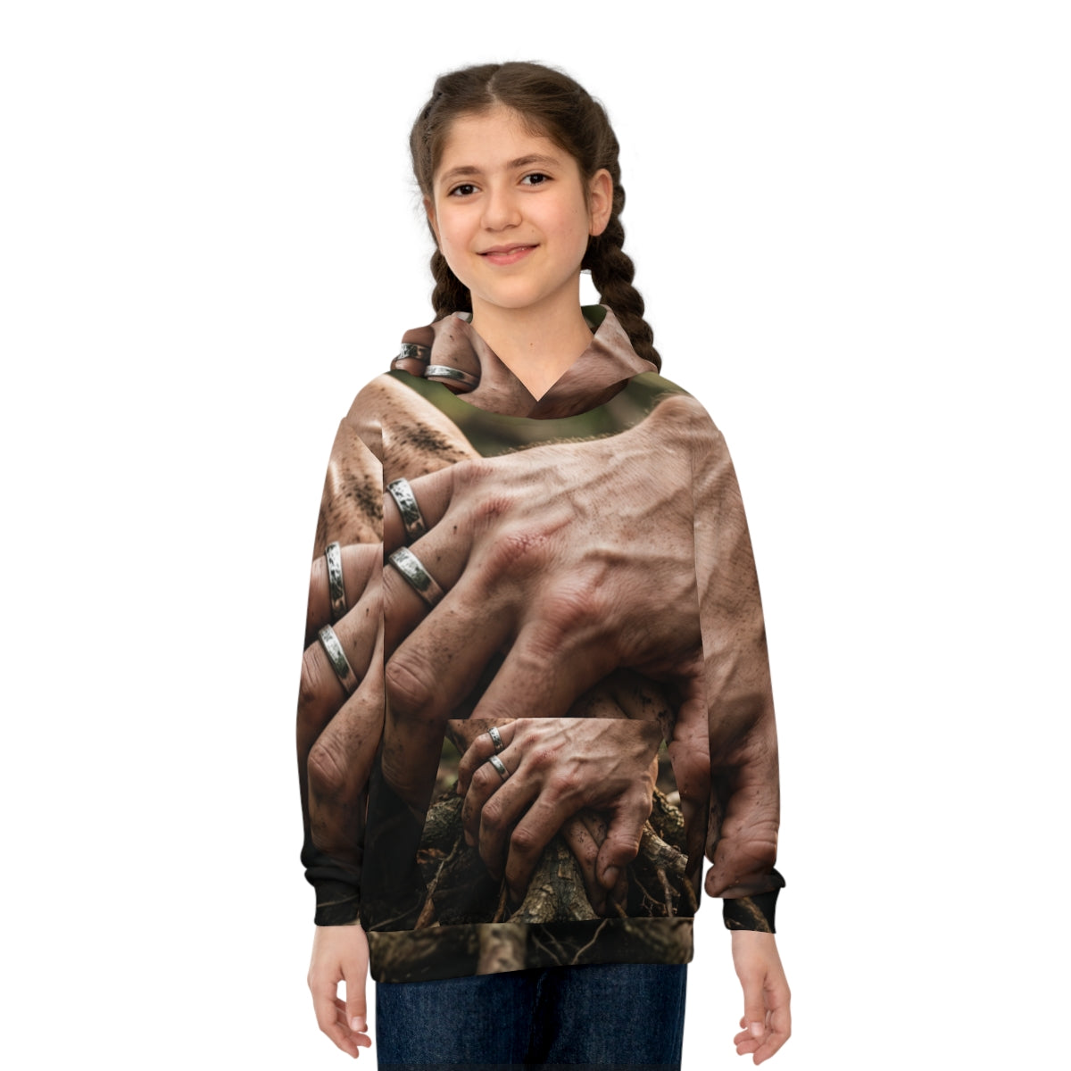 Children's Hoodie with Forest Tree Roots Art
