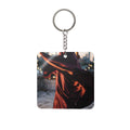 Square Keychain - Urban Twilight Rooftop Swirl | Echovira...