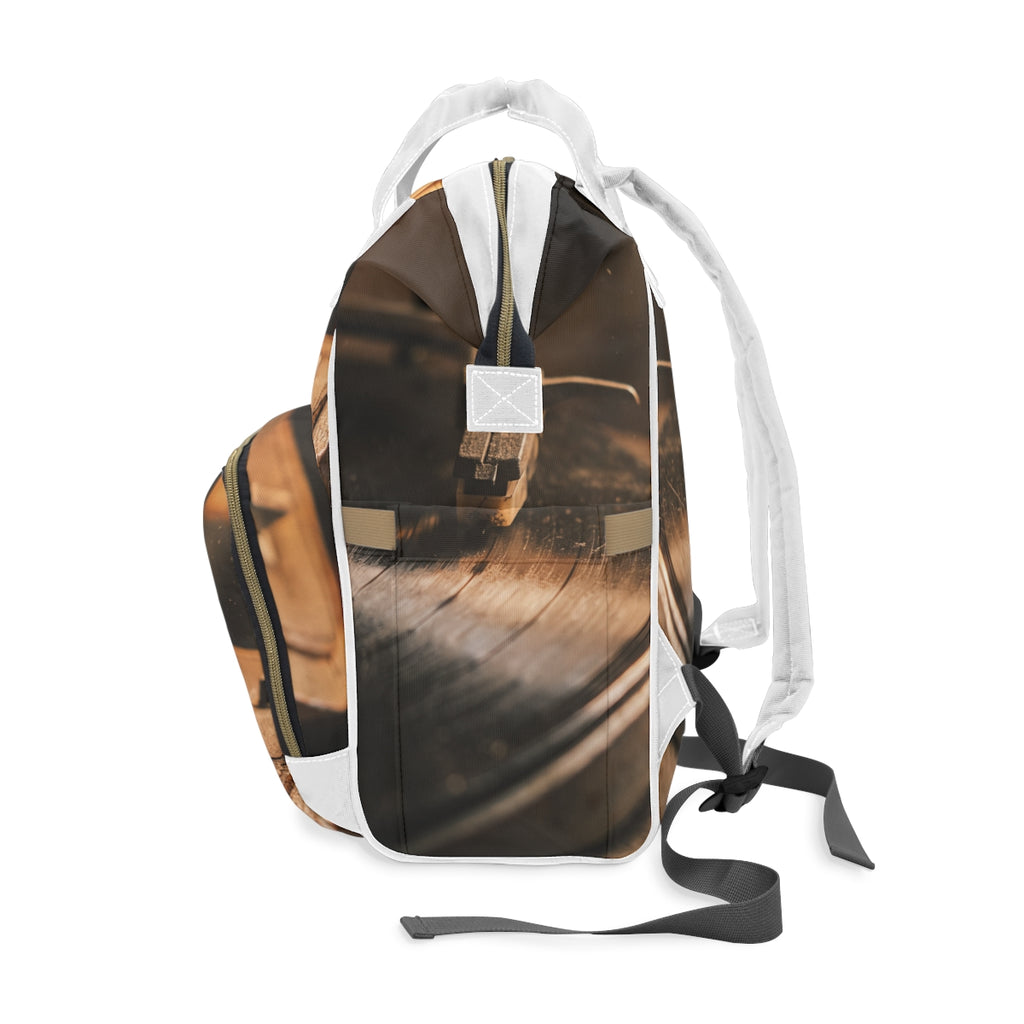 Vintage Turntable Art Diaper Backpack