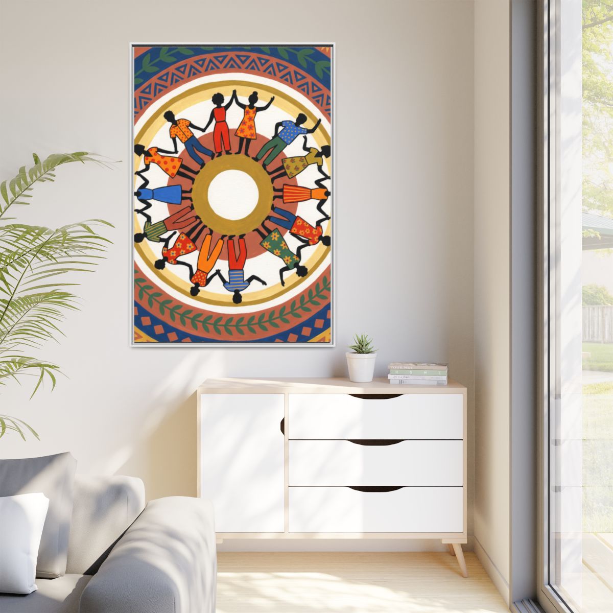 Matte Canvas, Framed - Unity Mandala Folk Art (8×10, 9×12......