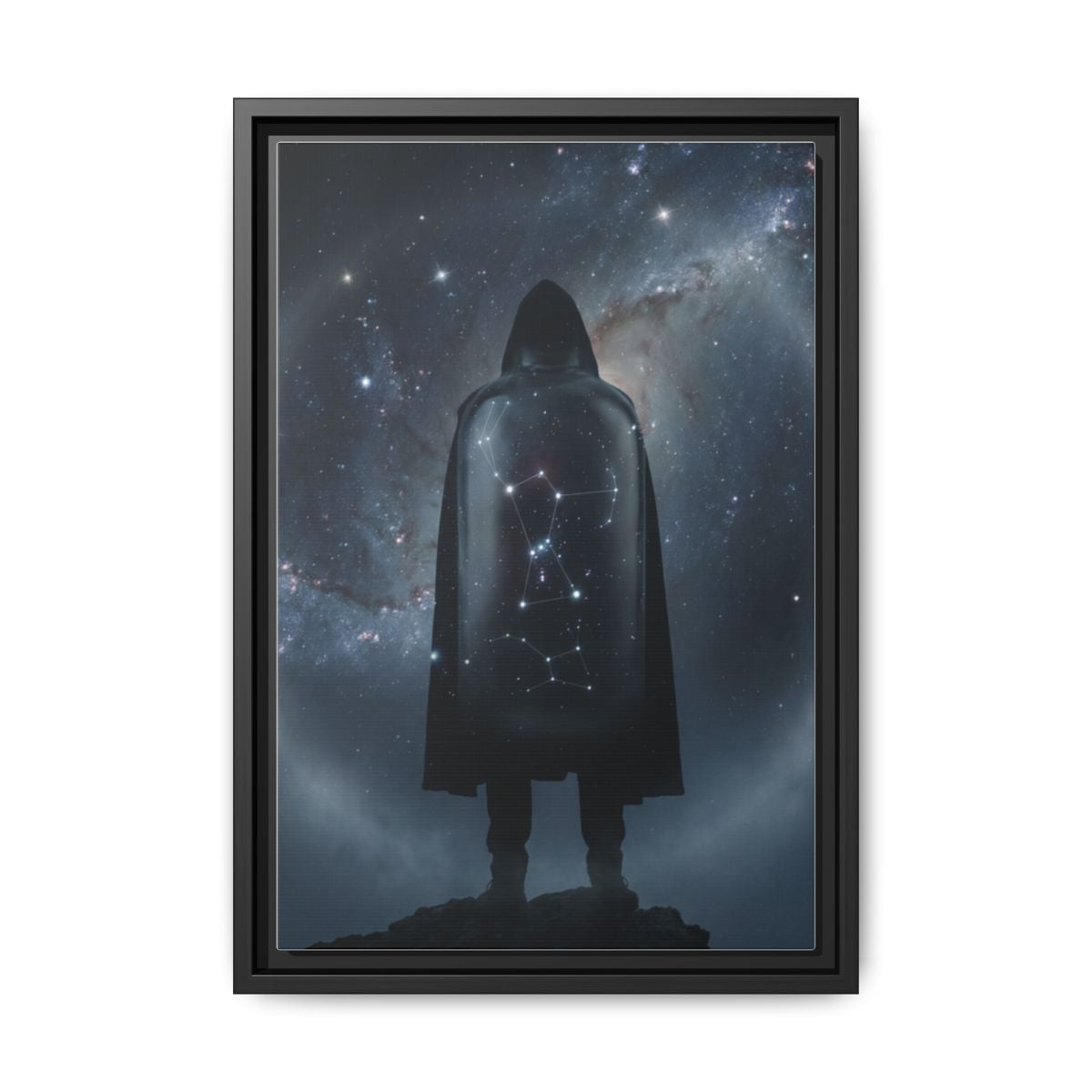 Framed Matte Canvas - Cosmic Sentinel — Black / 1.25" (8×10, 9×12, 11×14, 12×16, 10×20, 12×18, 16×20, 16×24, 18×24, 12×36, 20×24, 16×32, 20×30, 24×30, 24×32, 16×48, 24×36, 24×48, 30×40, 20×60, 32×48, 30×60 & 40×60)