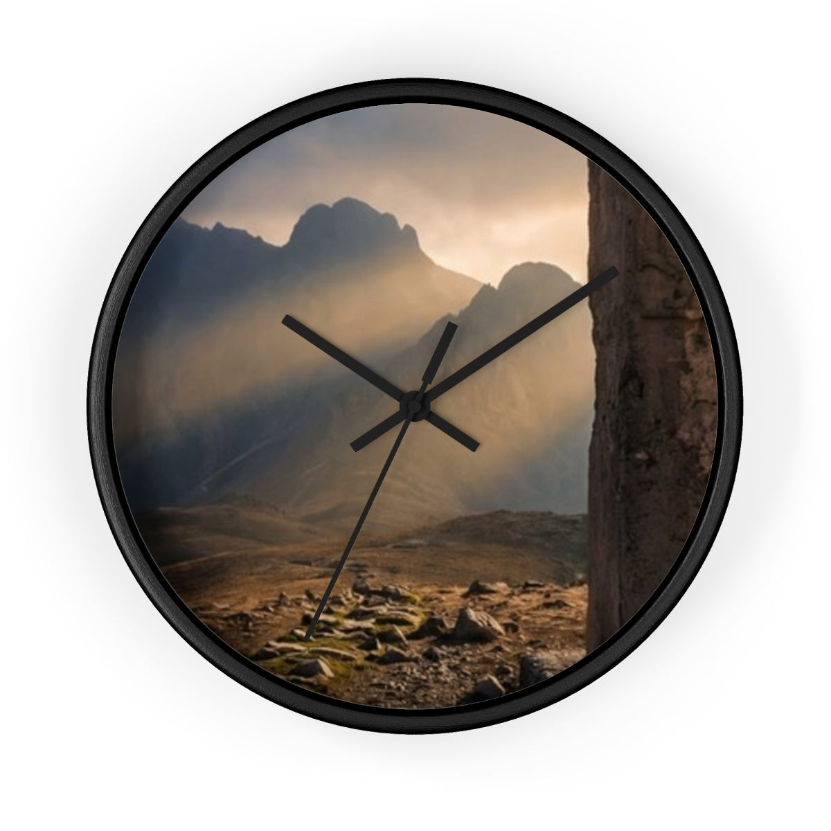 Wall Clock - Mystic Monolith Ancient Persian Mountain Art |...