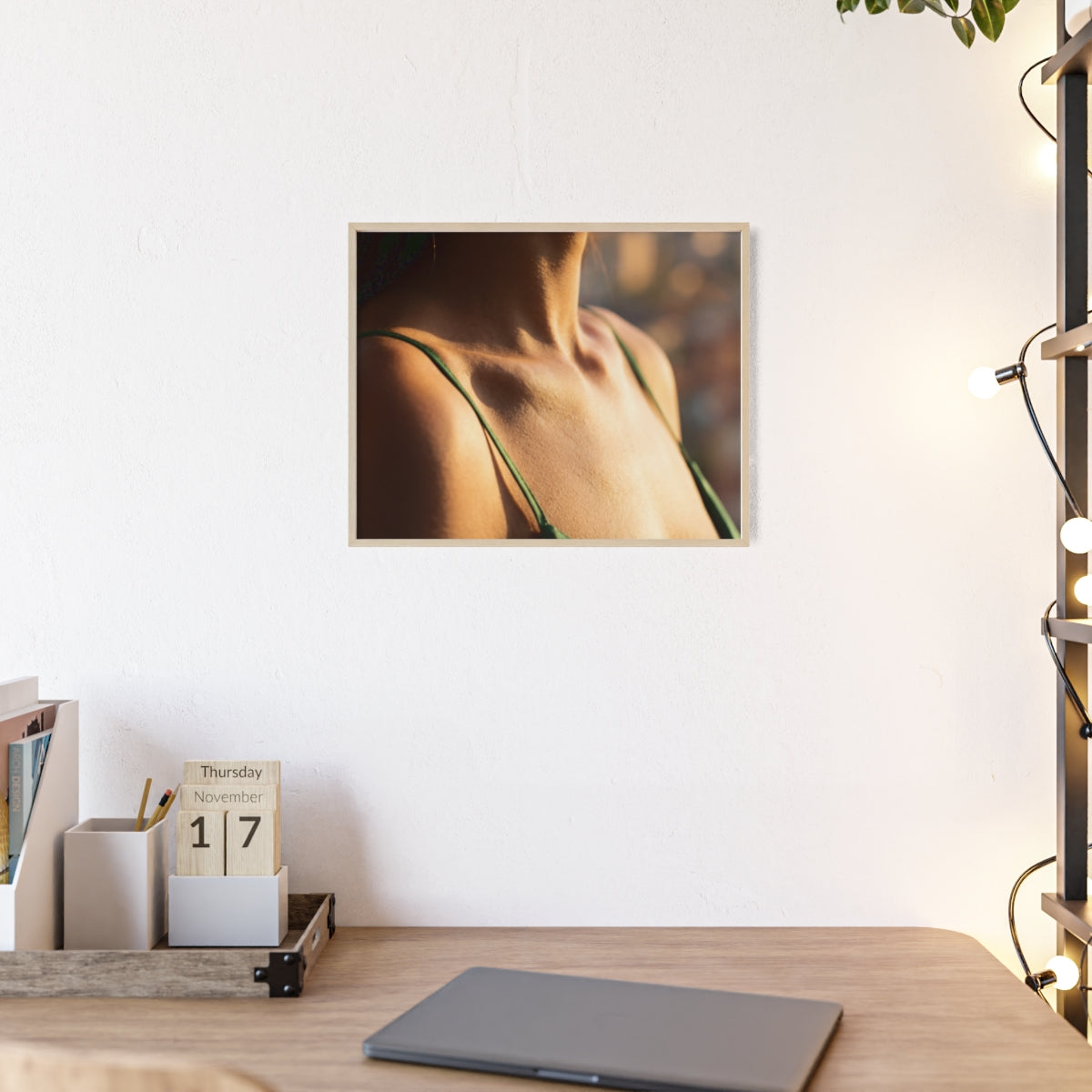 Poster with Wooden Frame - Sunlit Portrait
