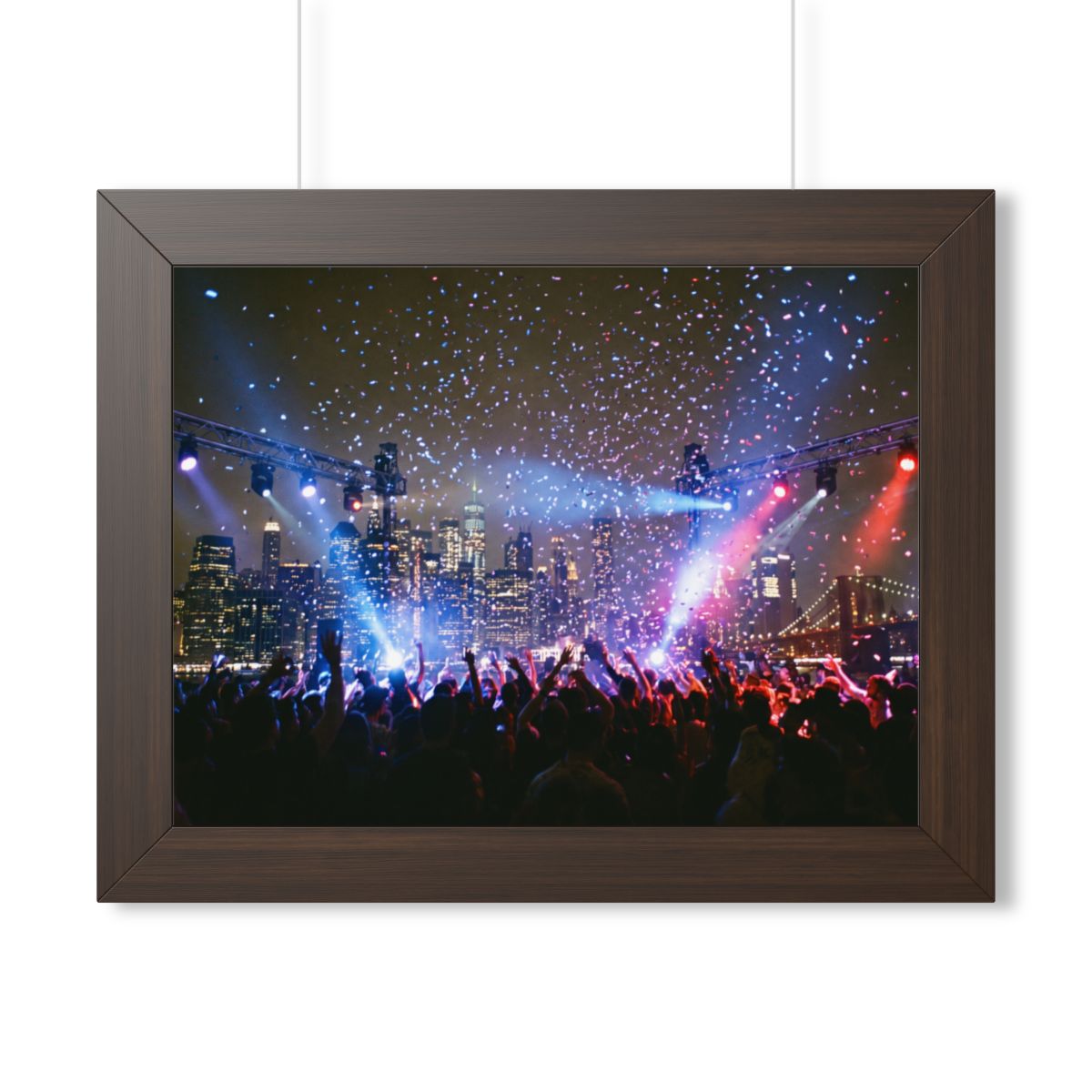Framed Horizontal Poster - City Skyline Festival Euphoria......