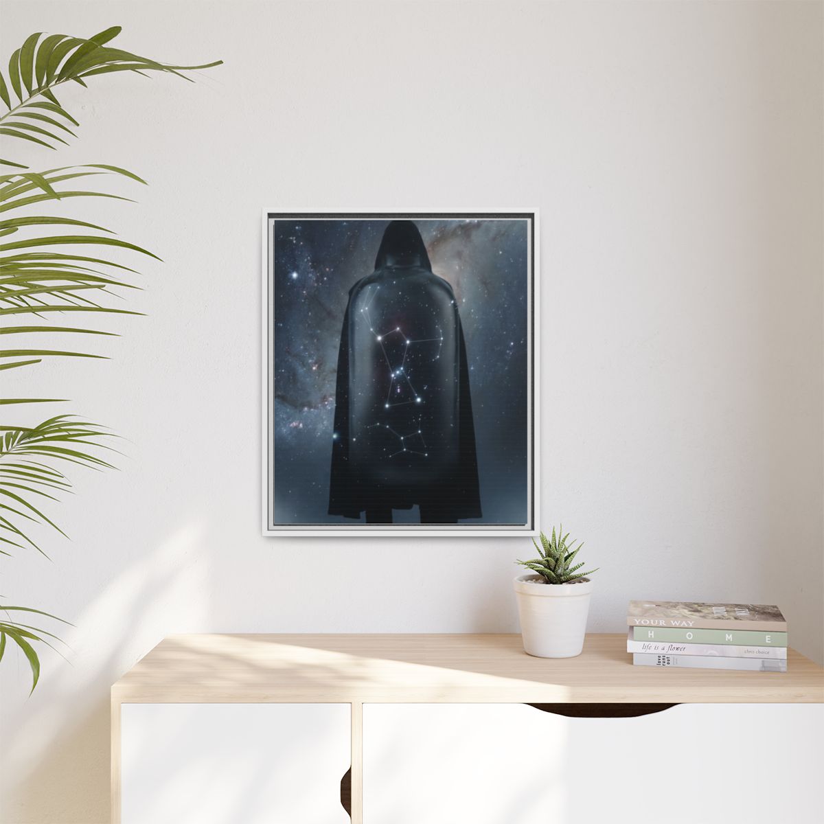 Matte Canvas, Framed - Cosmic Sentinel Orion Constellation...