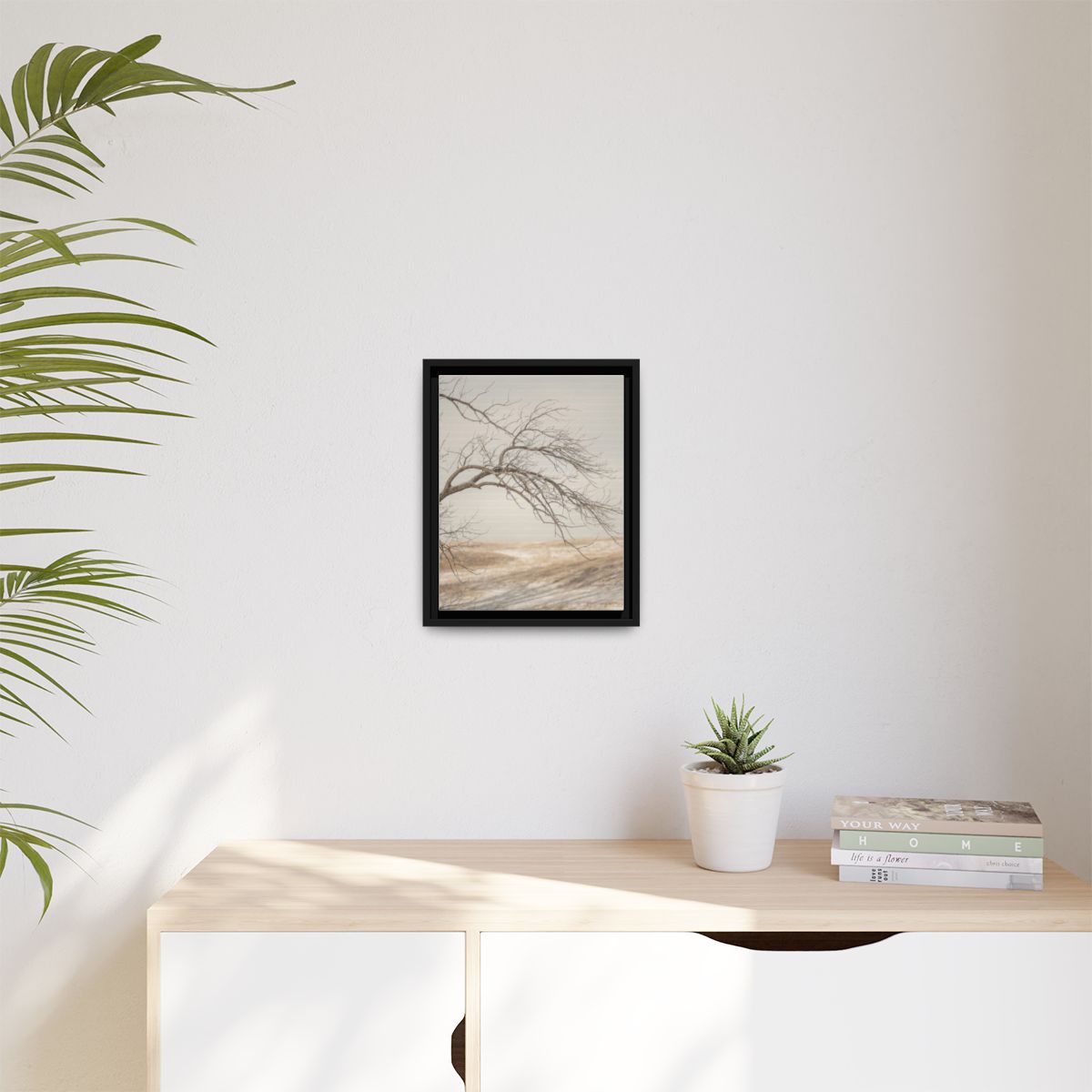 Matte Canvas, Framed - Winter Branch Solitude Landscape —......