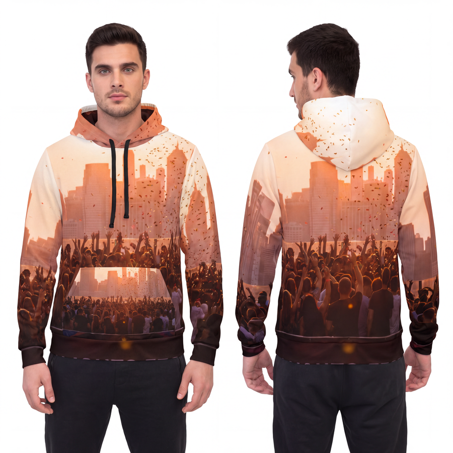 Men's Athletic Hoodie - City Lights Festival