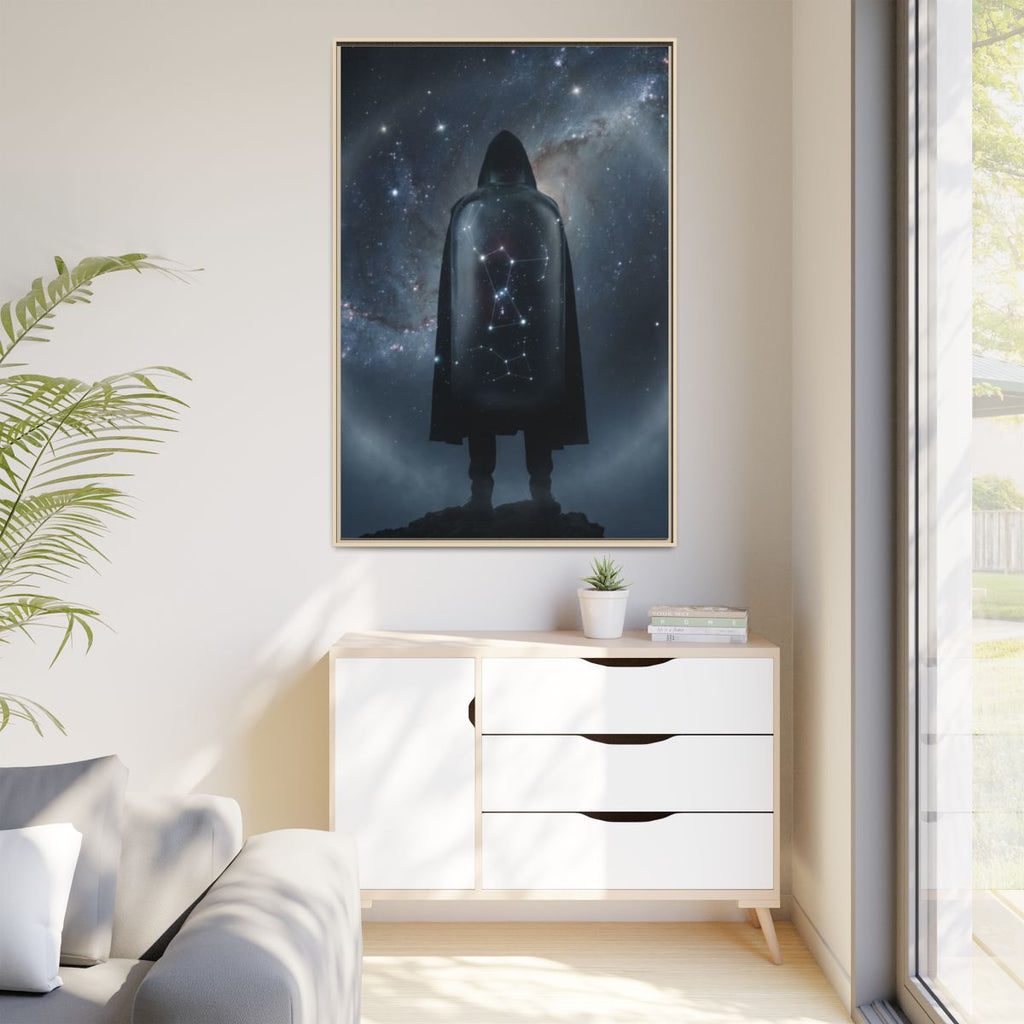 Matte Canvas, Framed - Cosmic Sentinel Orion Constellation...