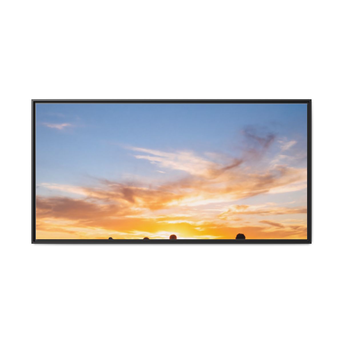Framed Matte Canvas - Radiant Sunset Art — Black / 1.25"