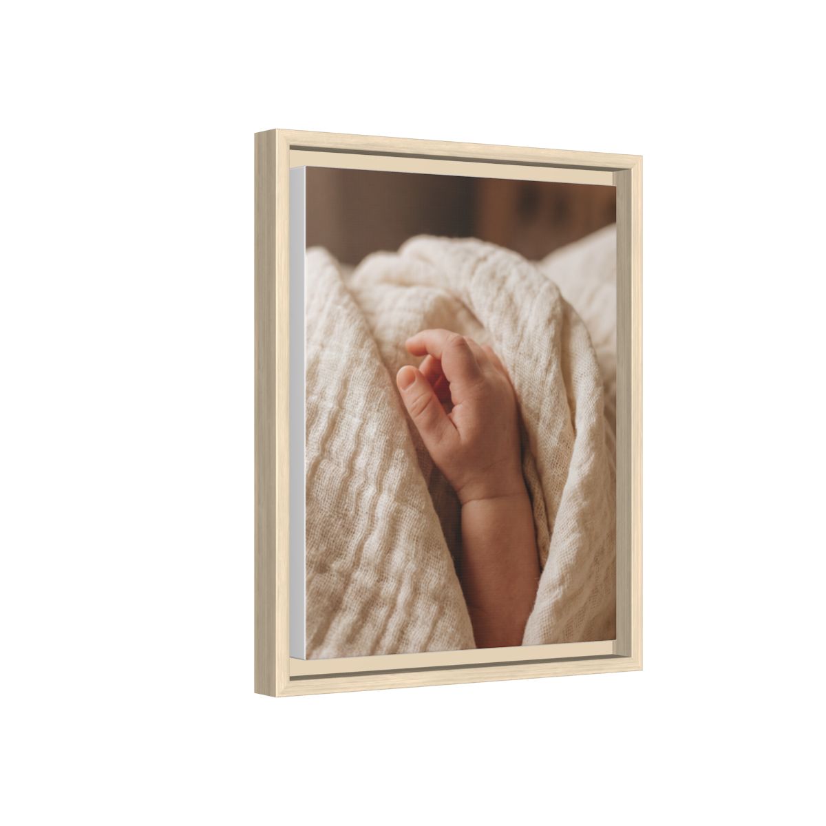 Framed Matte Canvas - Tender Newborn Hand (8×10, 9×12, 11×14, 12×16, 10×20, 12×18, 16×20, 16×24, 12×36, 18×24, 20×24, 16×32, 20×30, 24×30, 16×48, 24×32, 24×36, 24×48, 20×60, 30×40, 32×48, 30×60 & 40×60)