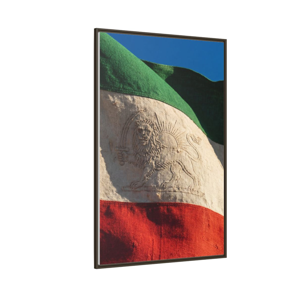 Framed Canvas Art - Distressed Flag — Espresso / 1.25"
