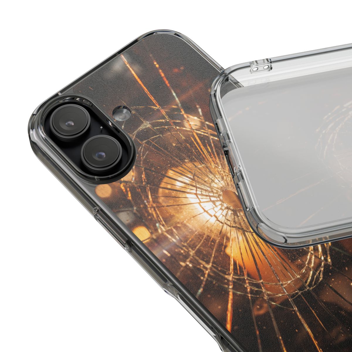 Clear Impact-Resistant Case - Fractured Glow