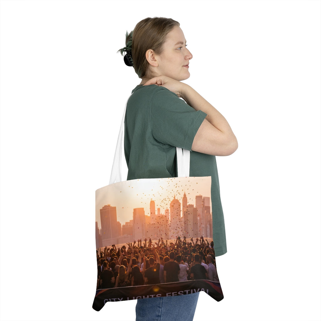 Shoulder Tote Bag - City Lights Festival | Echovira Gallery
