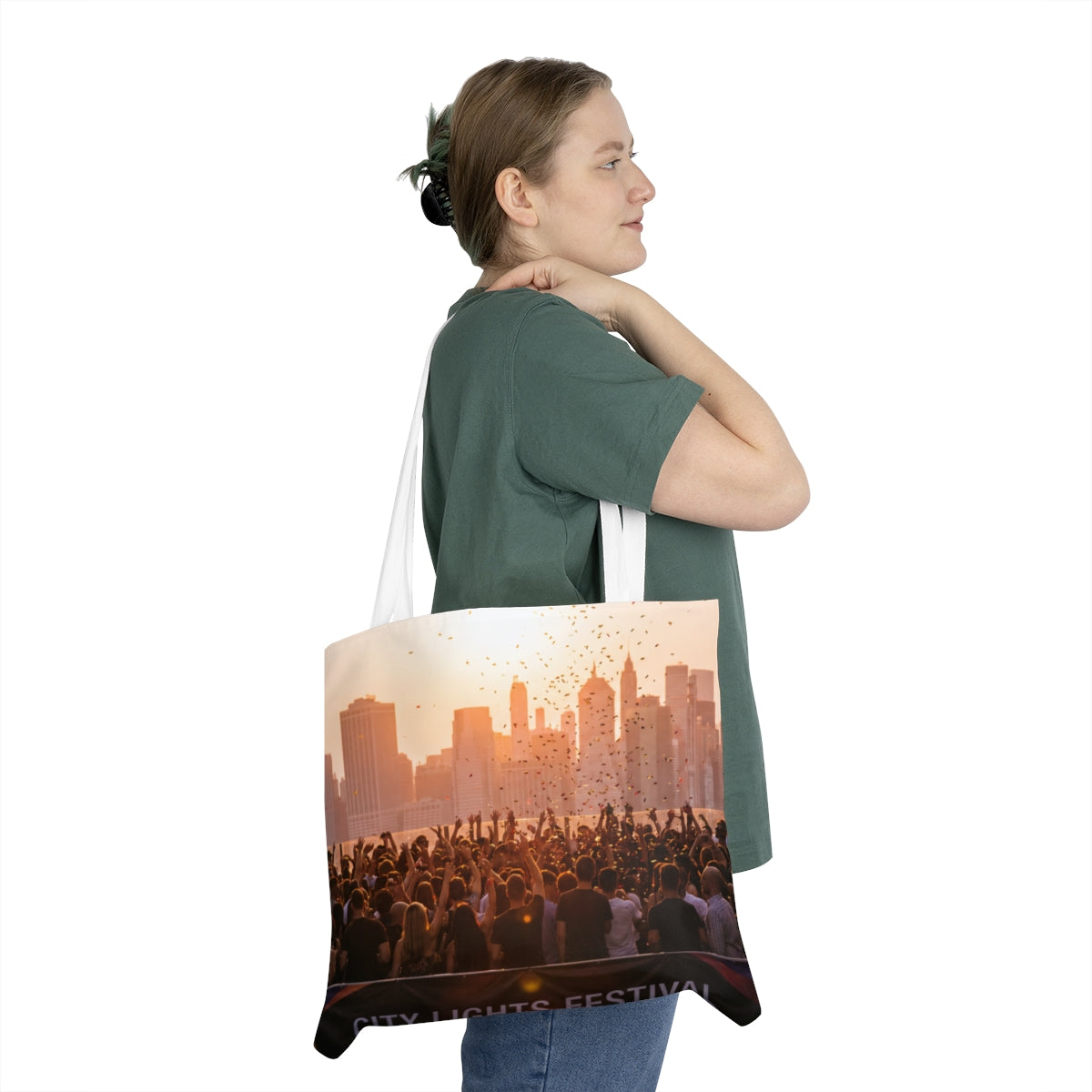 Shoulder Tote Bag - City Lights Festival | Echovira Gallery