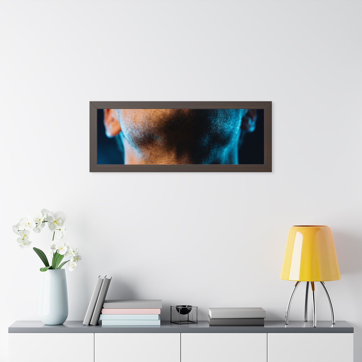 Framed Horizontal Poster - Neon Horizon Portrait — Walnut......