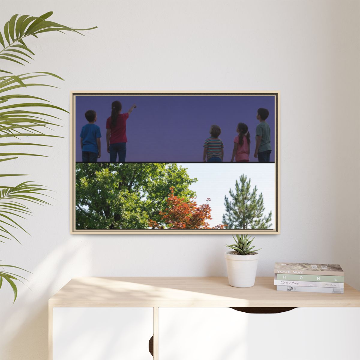 Matte Canvas, Framed - Stardust & Forest Discovery — Natural...