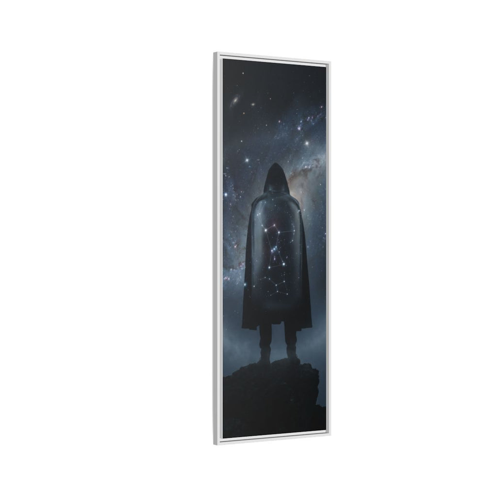 Framed Matte Canvas - Cosmic Sentinel — White / 1.25" (8×10, 9×12, 11×14, 12×16, 10×20, 12×18, 16×20, 16×24, 18×24, 12×36, 20×24, 16×32, 20×30, 24×30, 24×32, 16×48, 24×36, 24×48, 30×40, 20×60, 32×48, 30×60 & 40×60)