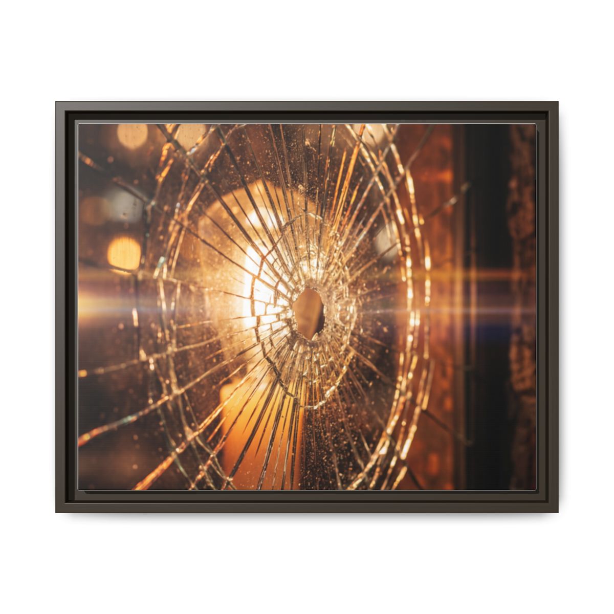 Framed Matte Canvas - Shattered Glass — Espresso / 1.25"