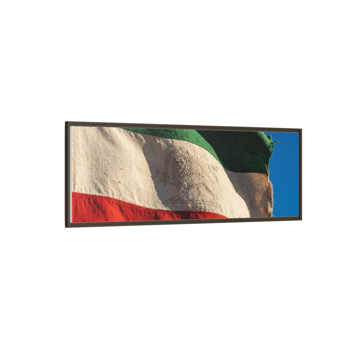 Gerahmte Leinwandkunst – Distressed Flag – Espresso / 3,18 cm