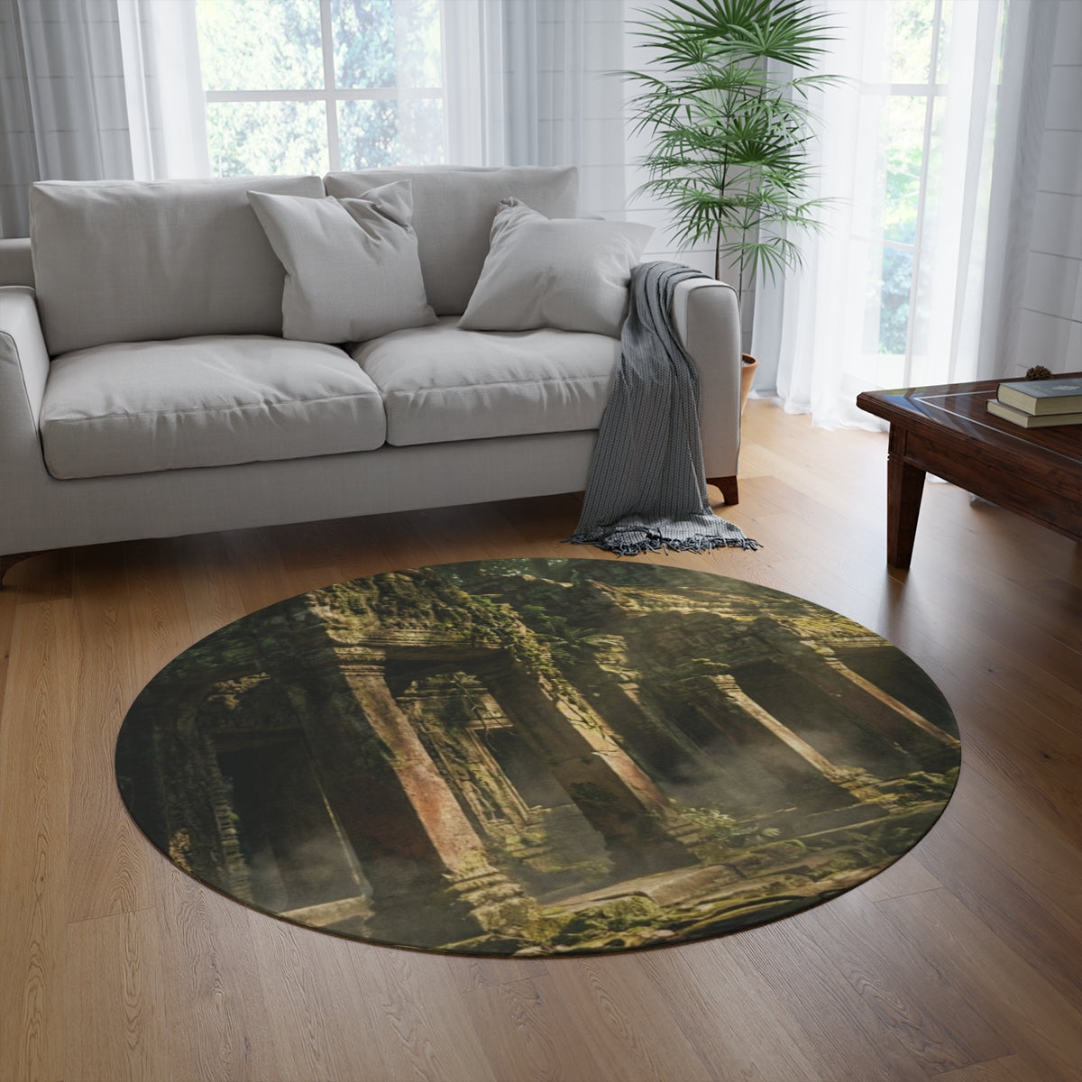 Round Rug - Mystic Temple Sanctuary | Echovira Gallery