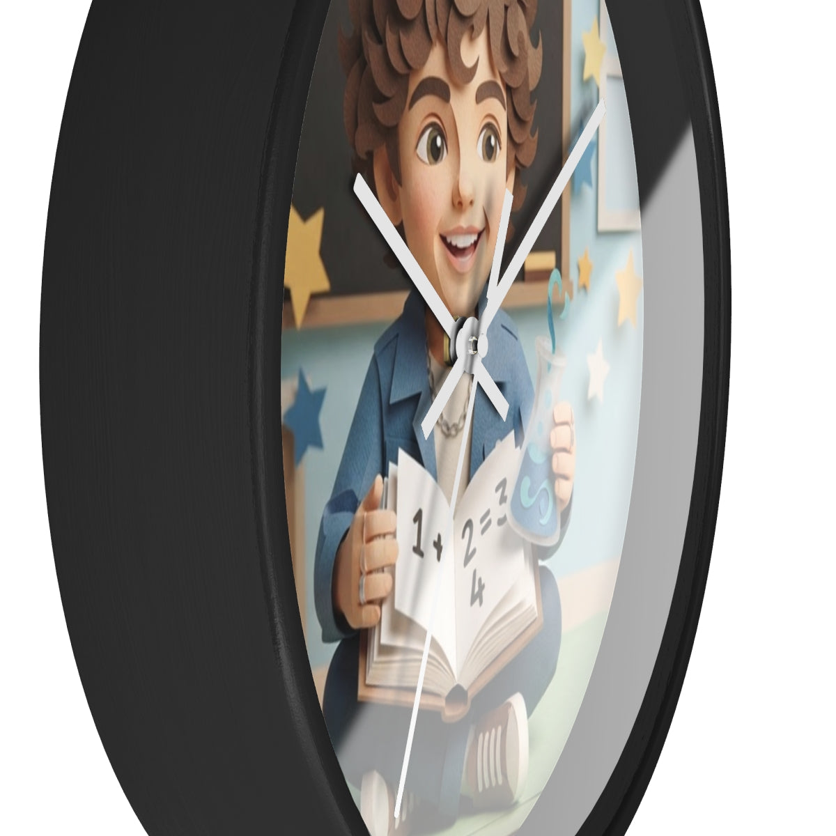 Wall Clock - Papercraft Scholar Little Boy Art | Echovira...
