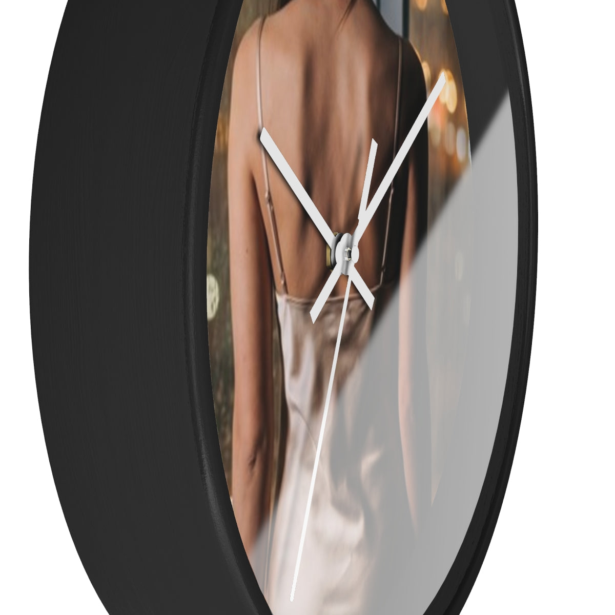 Wall Clock - Shimmering Rainy City Hour | Echovira Gallery