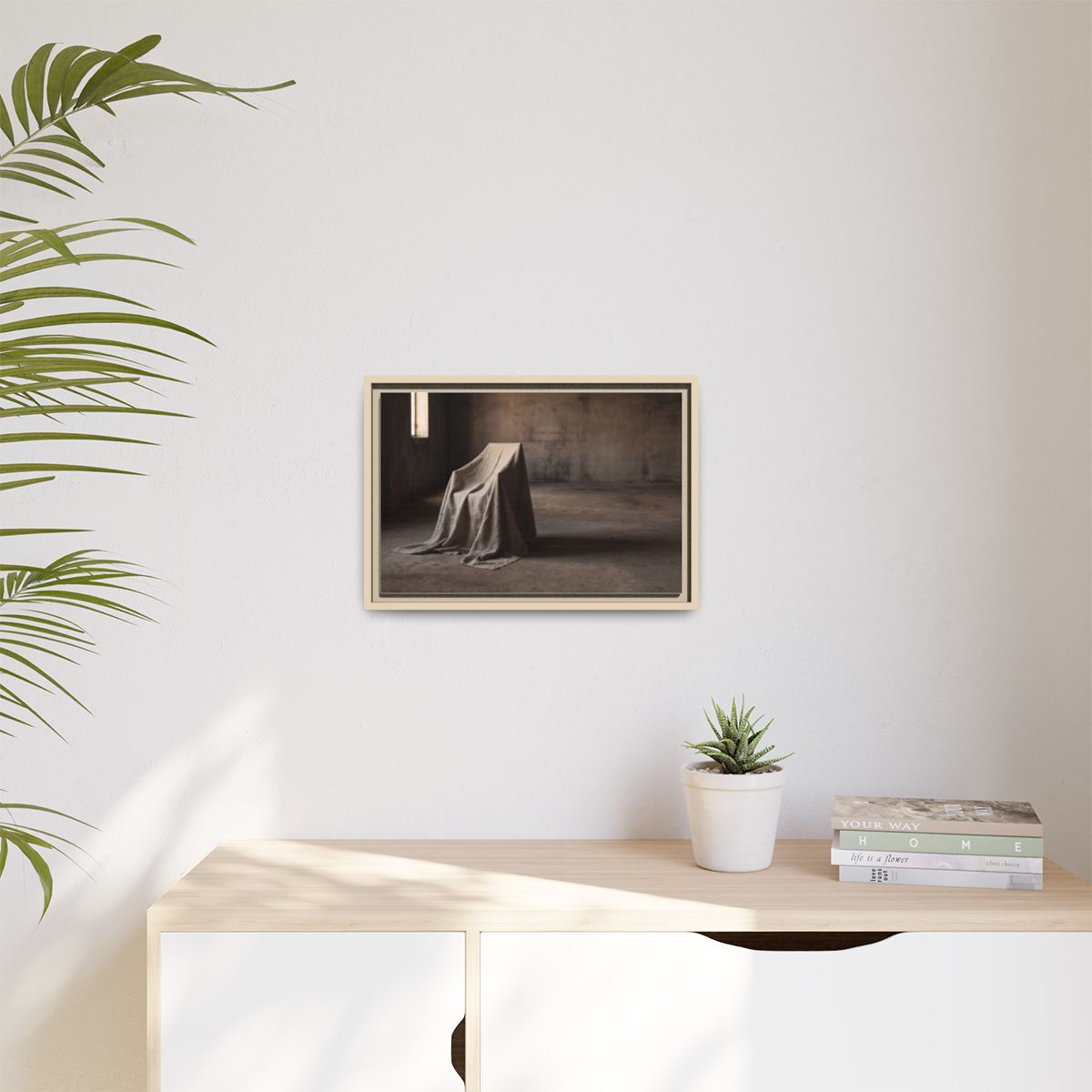 Matte Canvas, Framed - Draped Silence Still Life Art... |...
