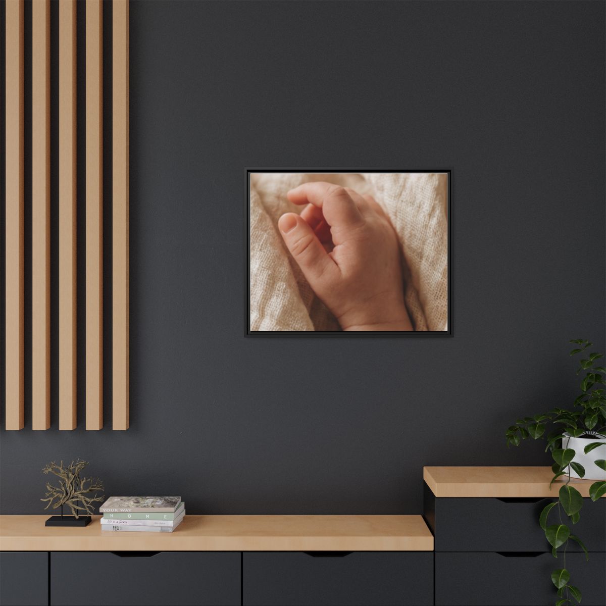 Framed Matte Canvas - Tender Newborn Hand (10×8, 12×9... |...