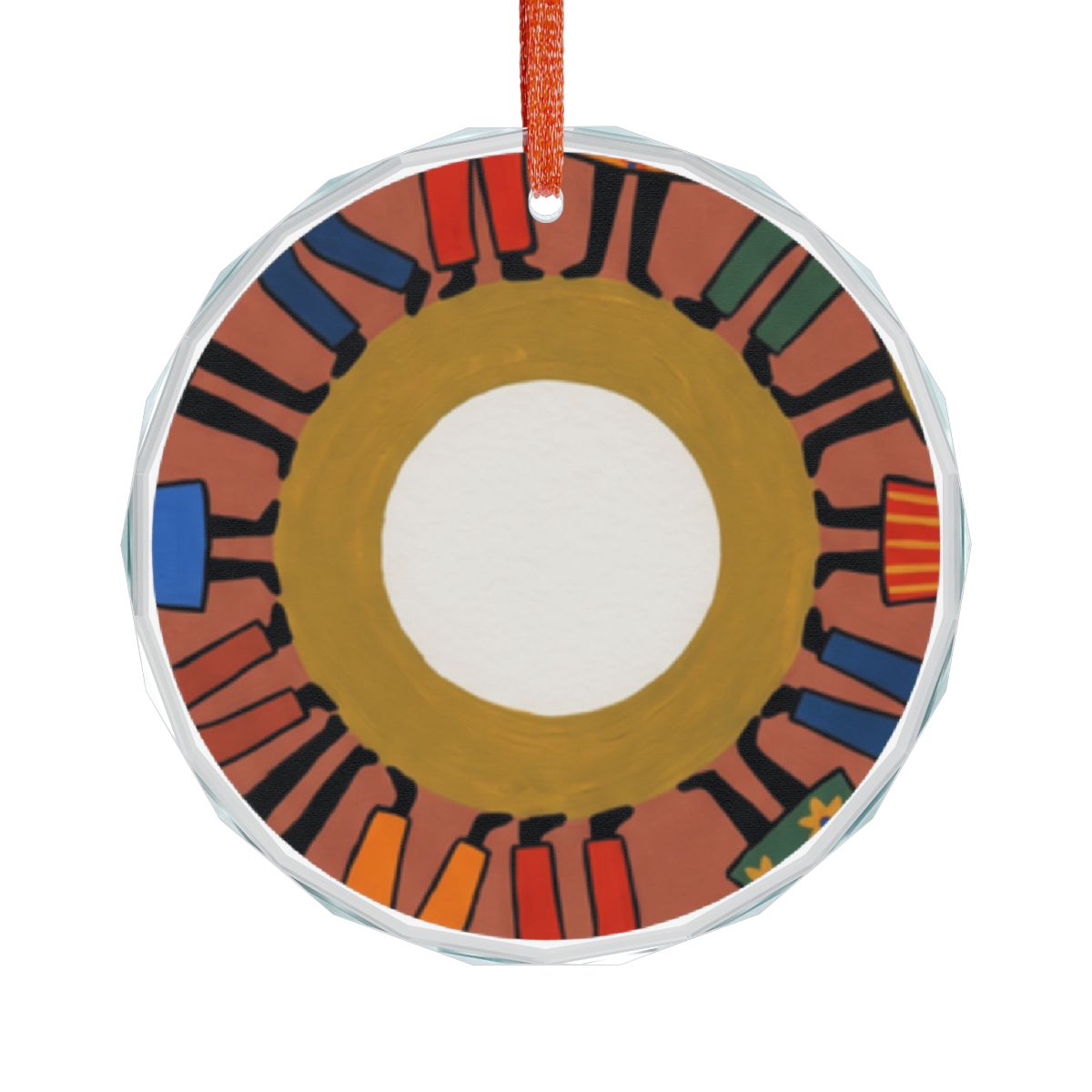 Crystal Glass Ornament - Unity Mandala Folk Art | Echovira...