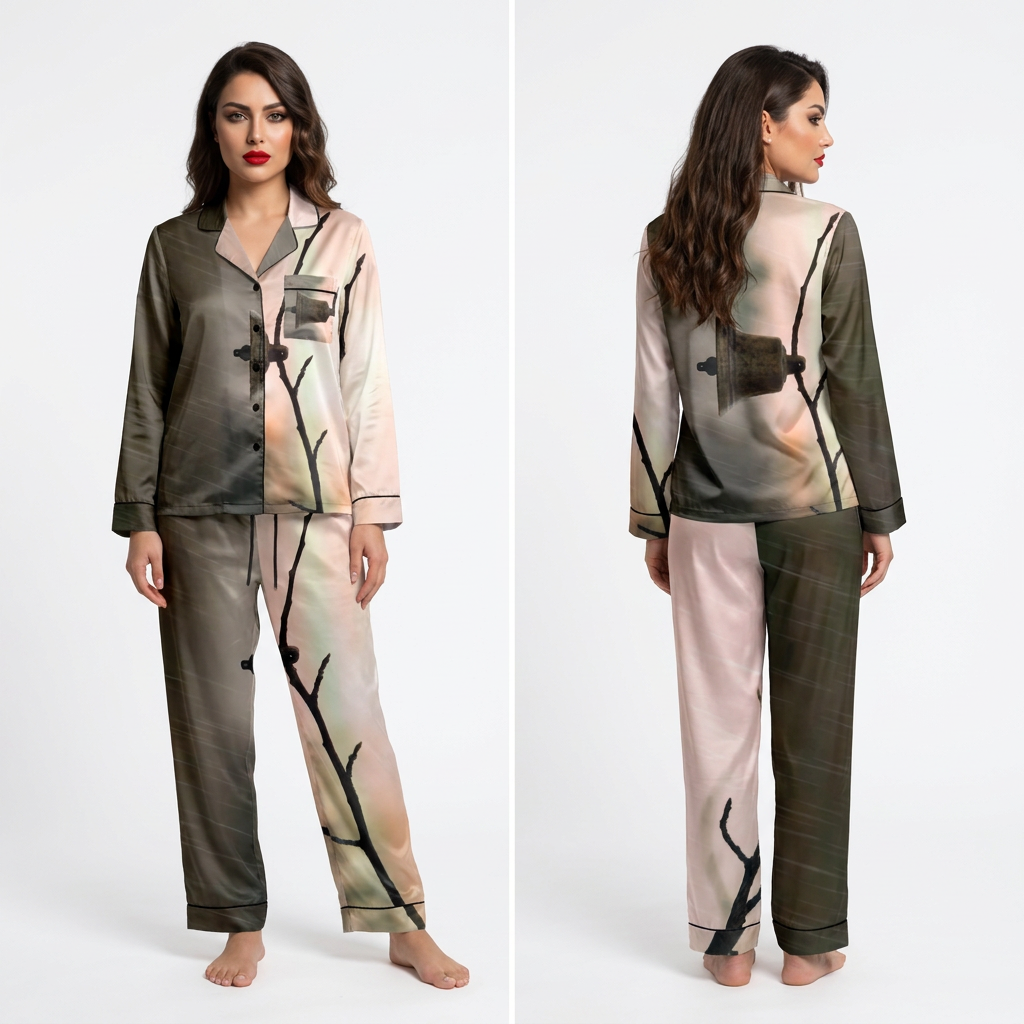 Pijama de satén para mujer - Campana y crepúsculo