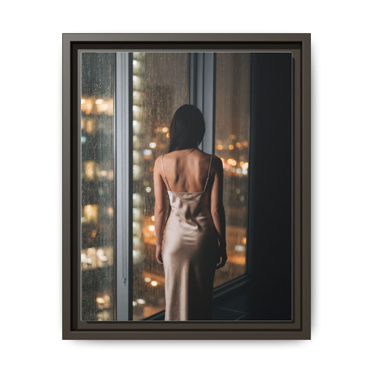 Framed Matte Canvas - Cinematic Nights — Espresso / 1.25"