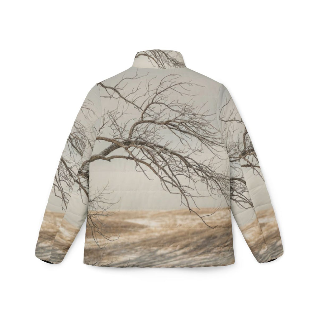 Women's Puffer Jacket - Winter Branch Solitude Landscape |...