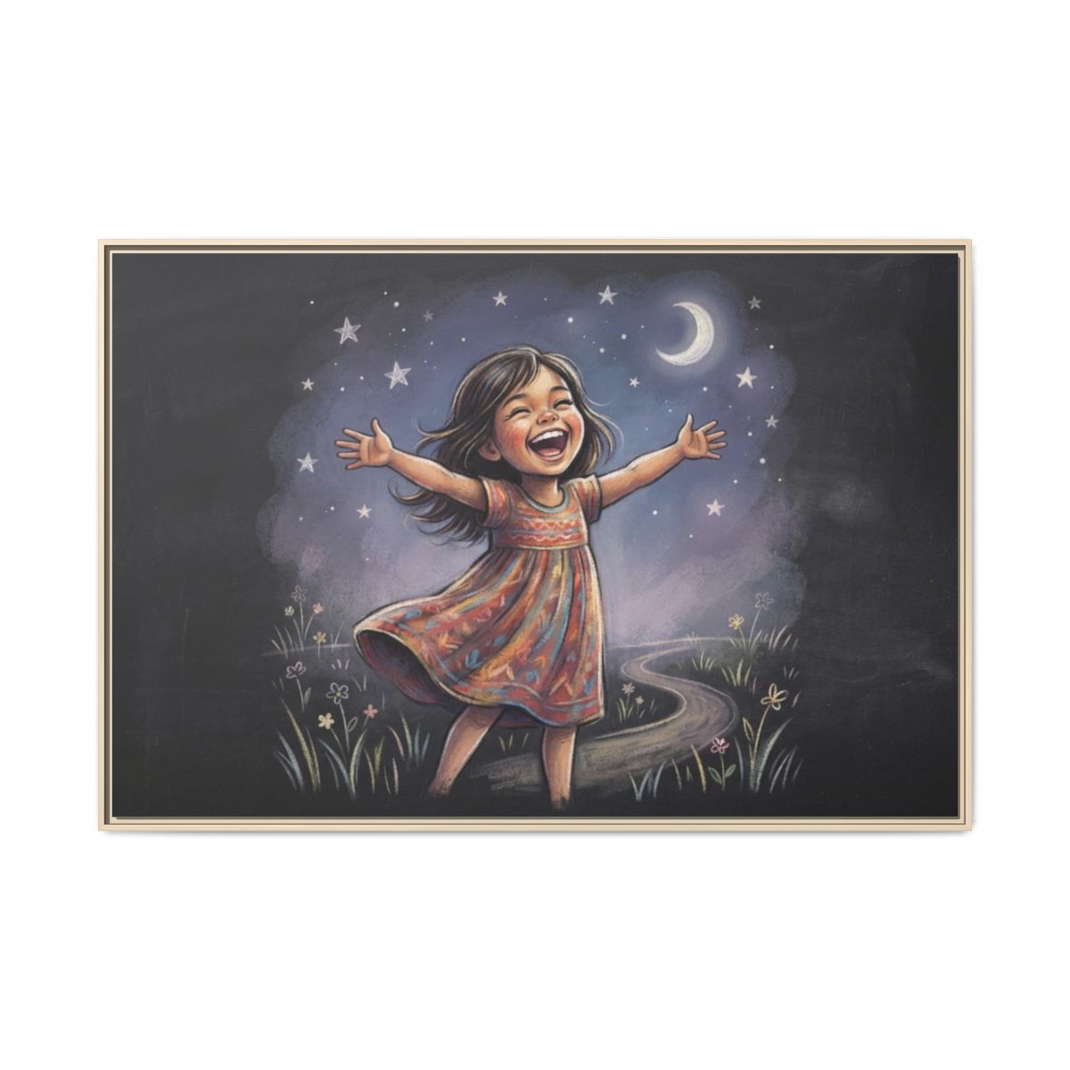 Matte Canvas Framed - Starlit Wonder Joy — Natural / 1.25"...
