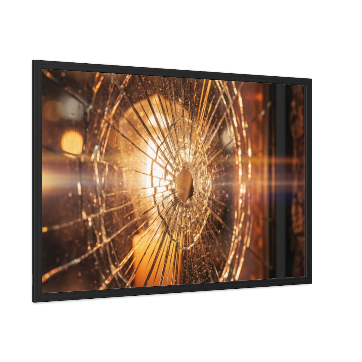 Framed Poster - Moody Fractured Glass — Landscape