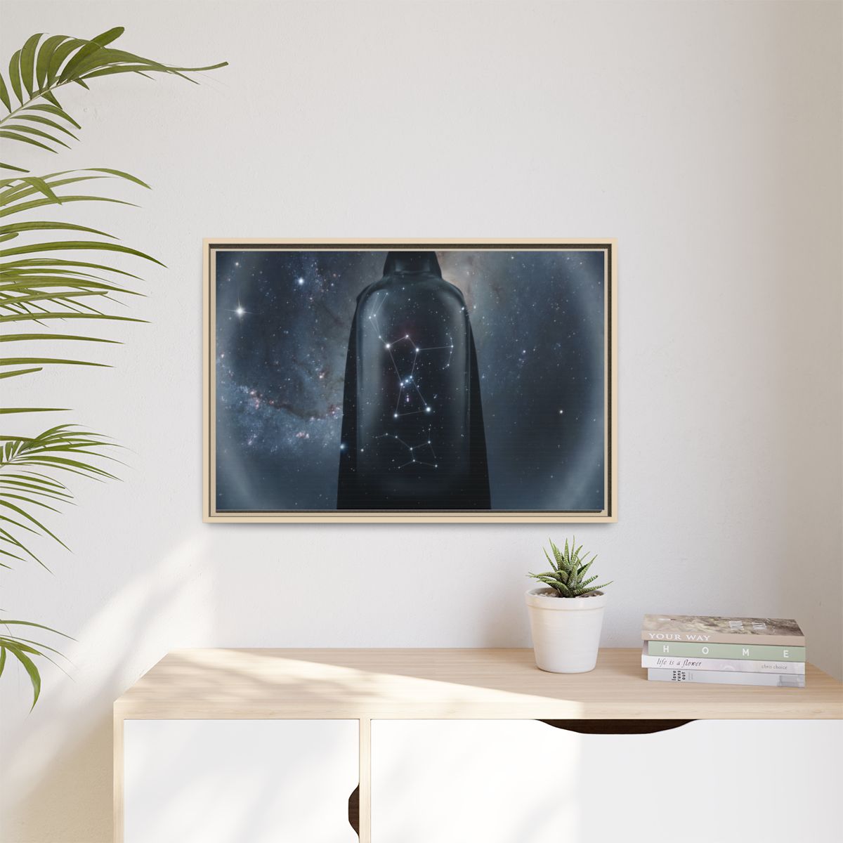 Matte Canvas, Framed - Cosmic Sentinel Orion Constellation...