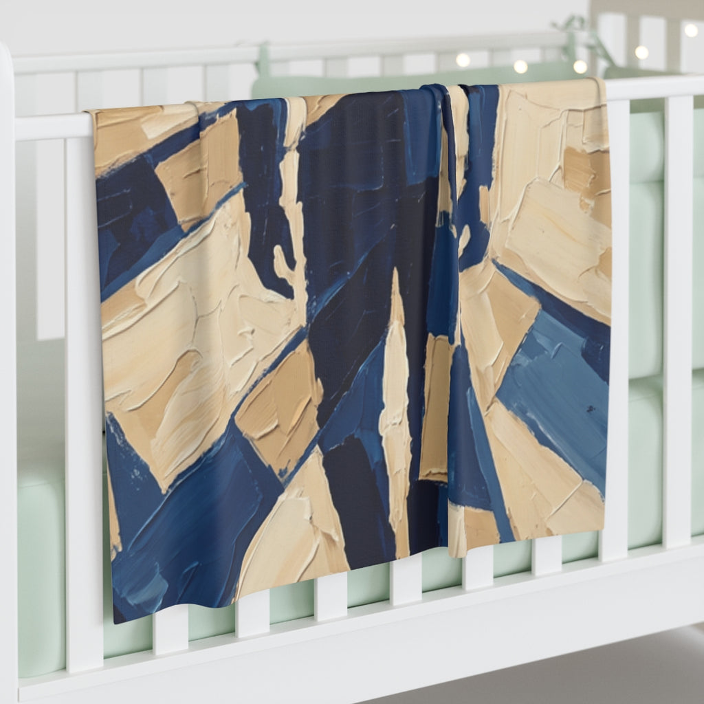 Geometric Silhouette Navy Baby Swaddle Blanket