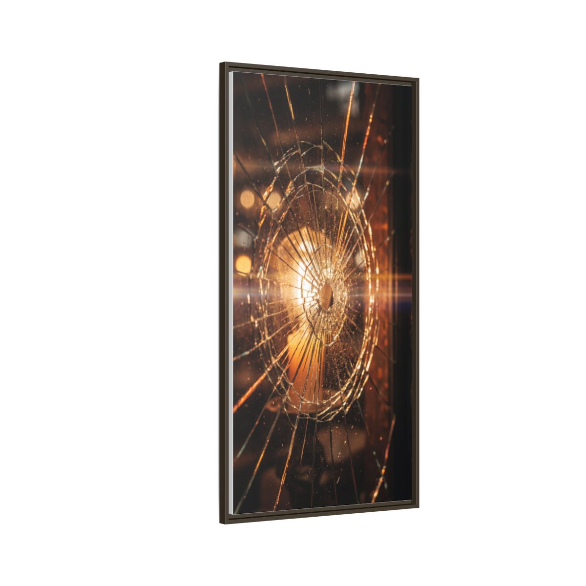 Framed Matte Canvas - Shattered Glass — Espresso / 1.25"