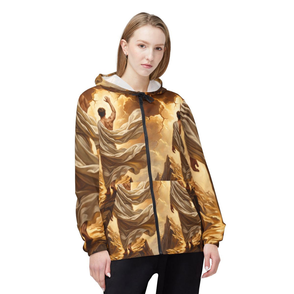 Women's Windbreaker Jacket with Mythic Mountain Art