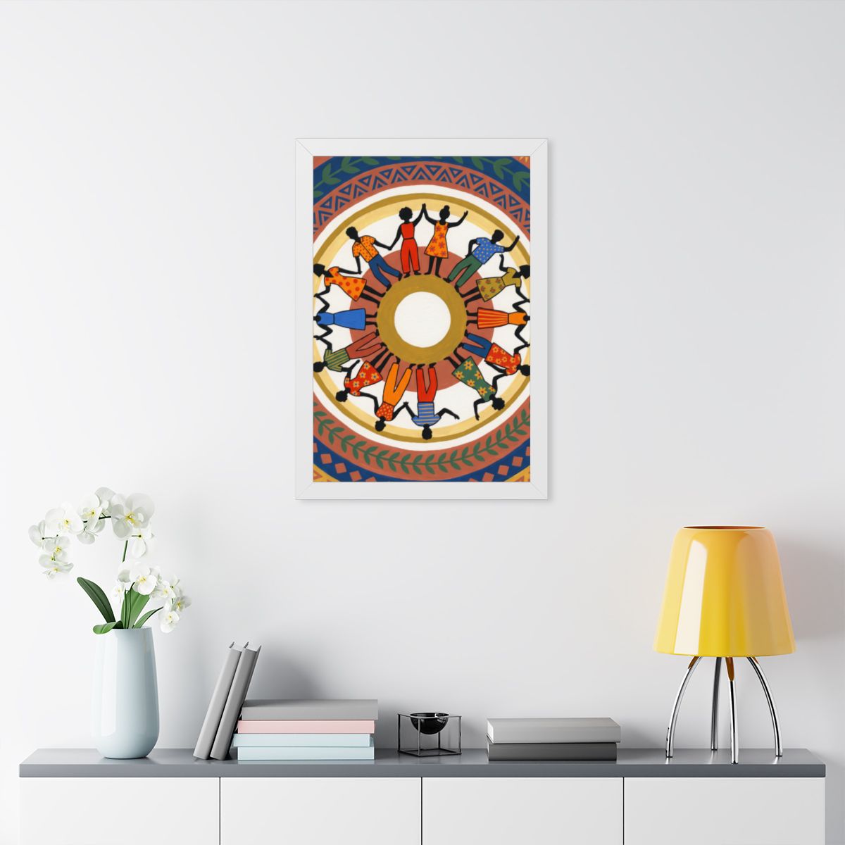 Framed Vertical Poster - Unity Mandala Folk Art (11×14... |...