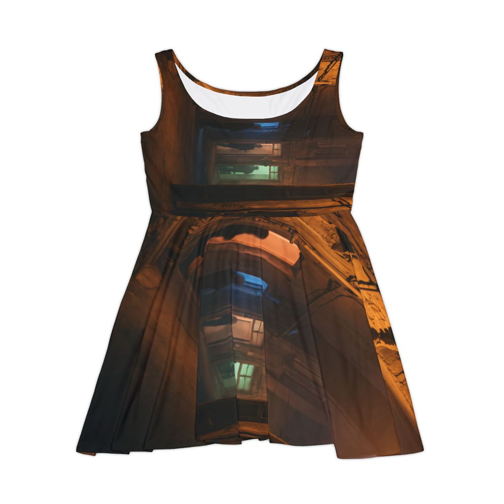 Women's Skater Dress - Shadowed Alleyway Mystery Art Print |...