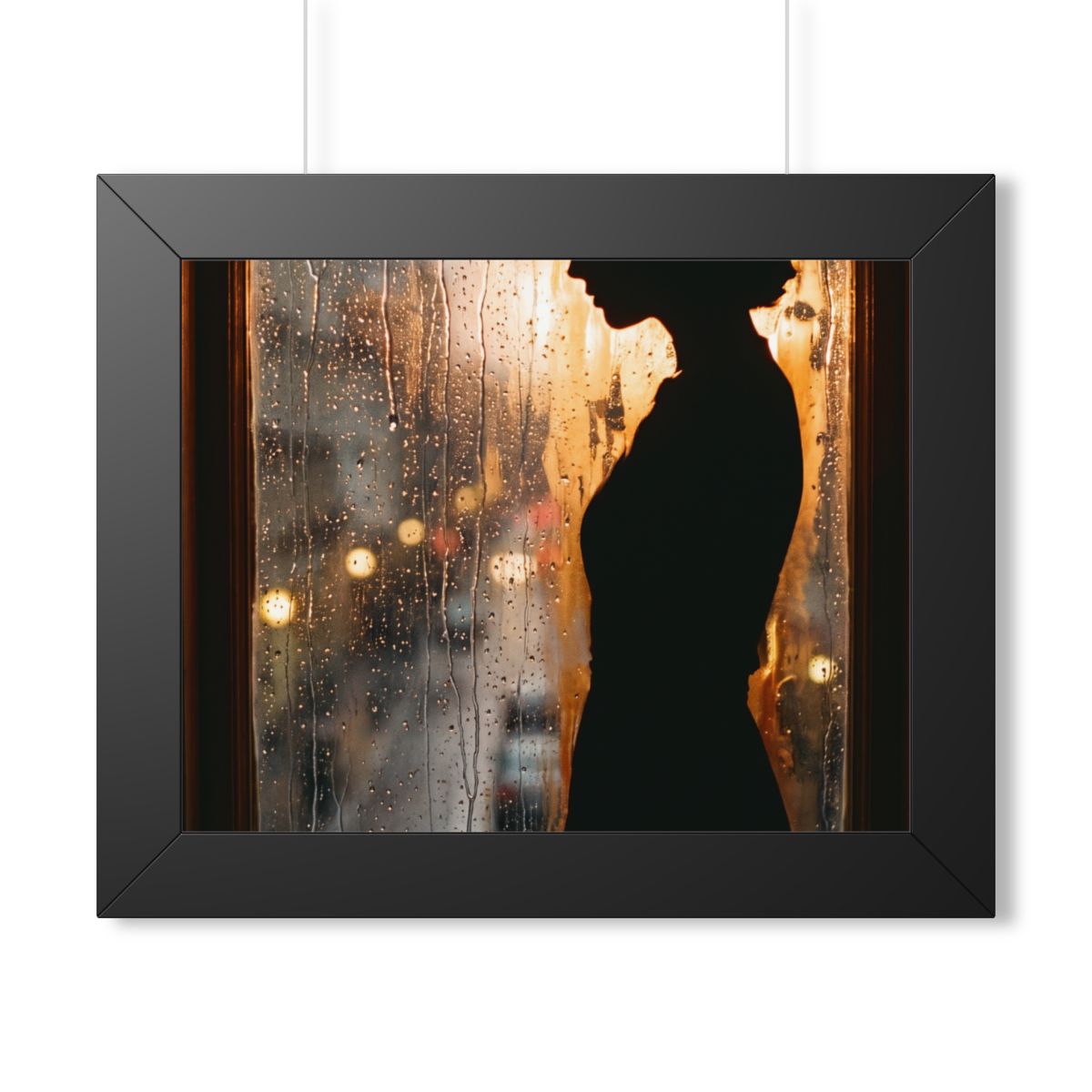 Framed Horizontal Poster - Twilight Rain — Black (14×11... |...