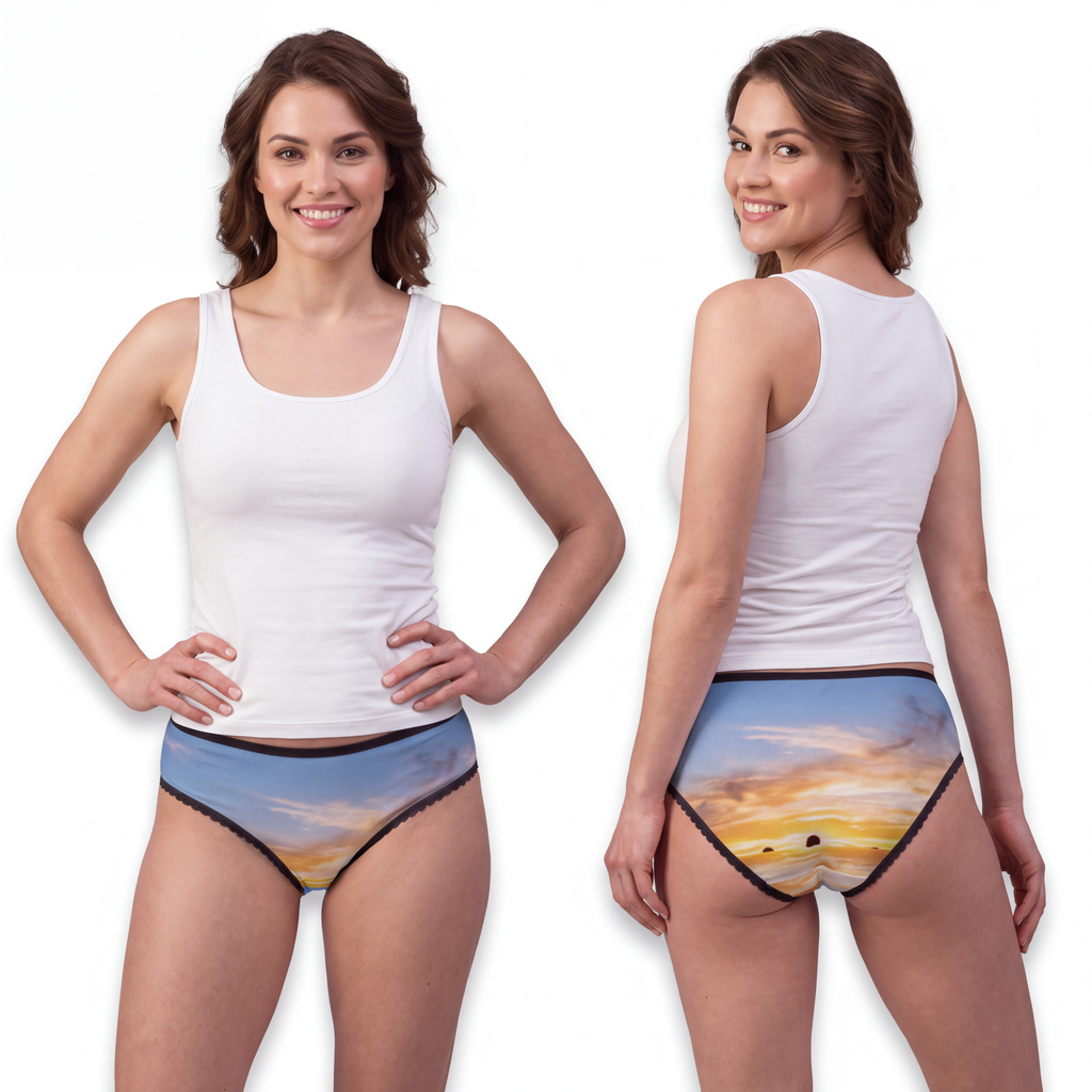 Women's Briefs - Sunset Mountain Trail | Echovira Gallery
