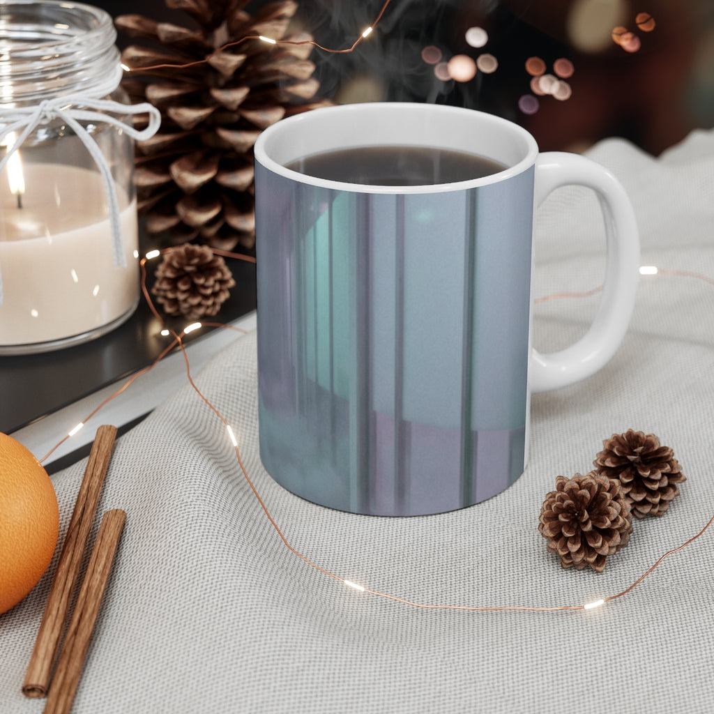 11oz White Mug - Dreamy Liminal Corridor Glow | Echovira...