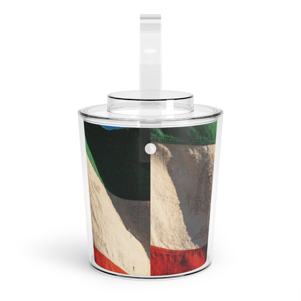 Ice Bucket with Tongs - Ice Bucket - Vintage Persian Emblem