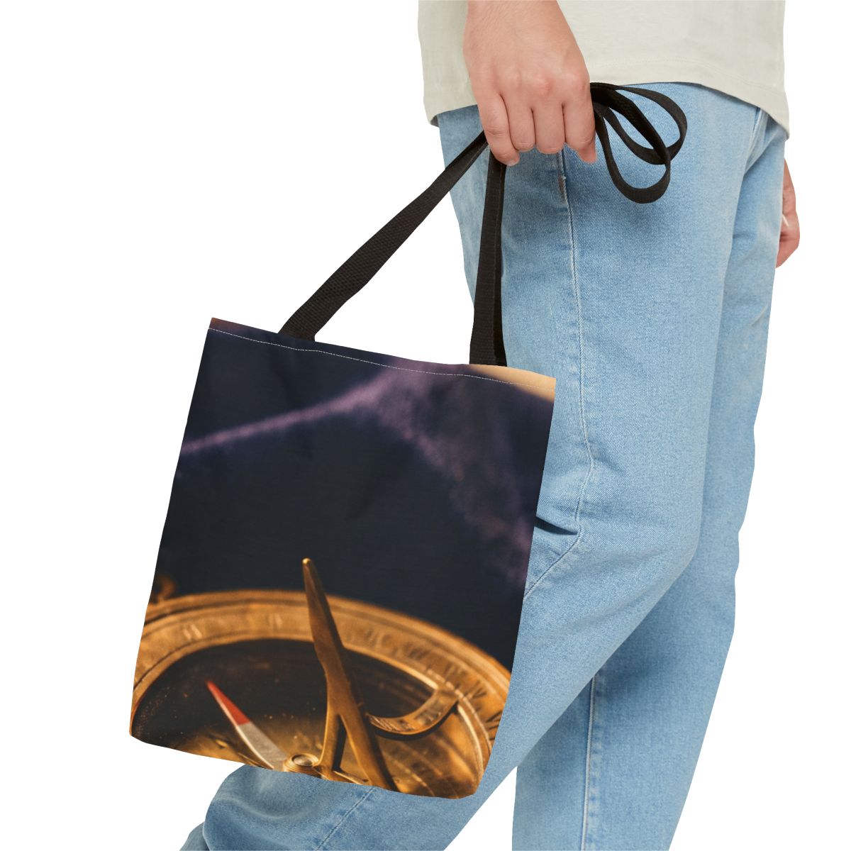 Vintage Brass Sundial Compass Art Tote Bag