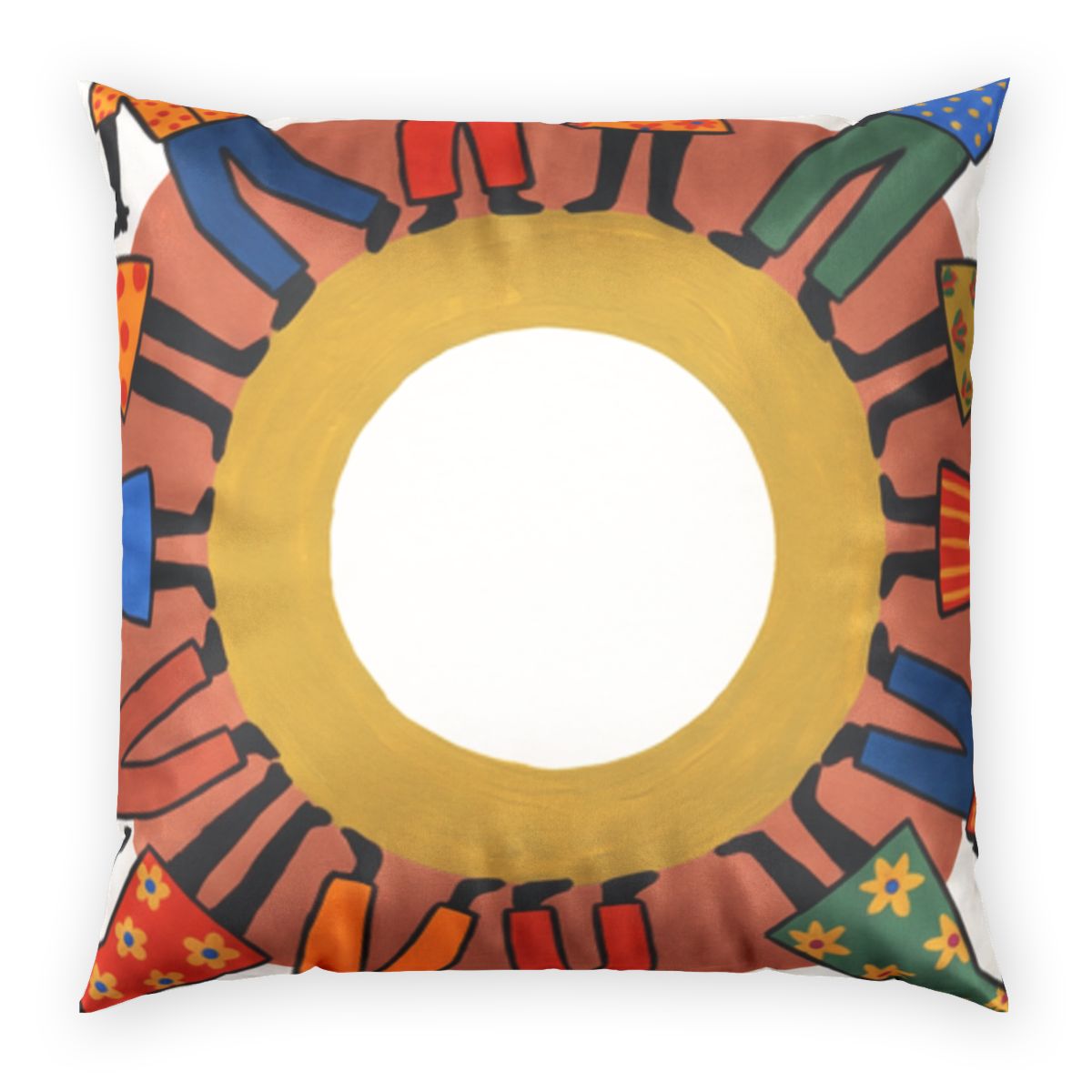 Poly Velvet Pillow - Unity Mandala Folk Art | Echovira...